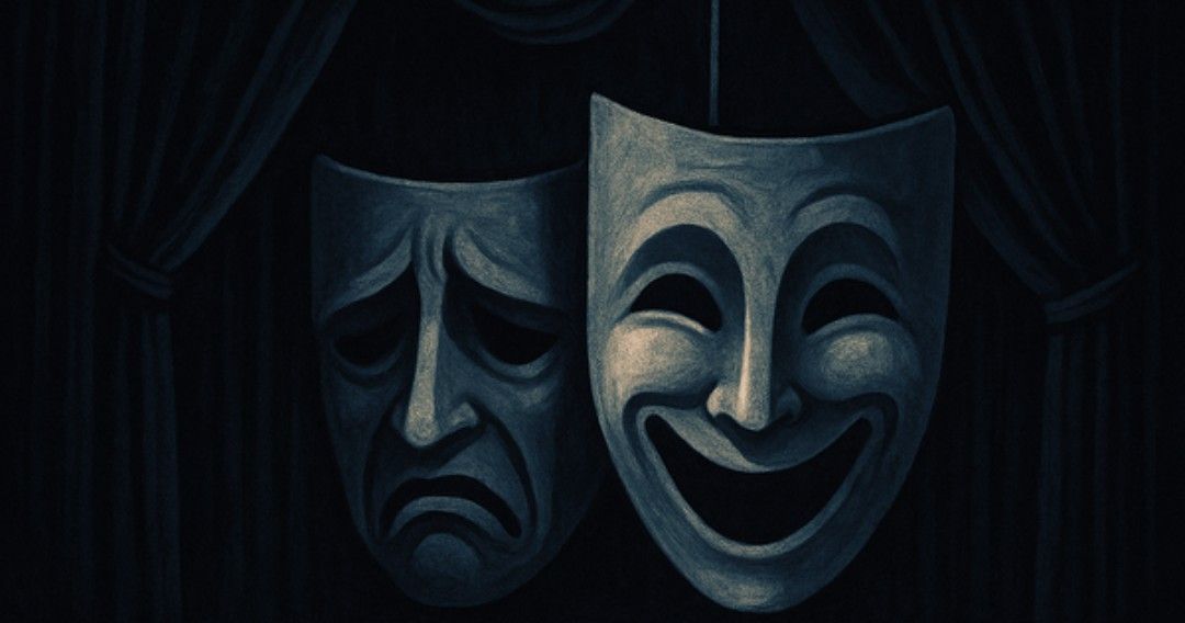 Teatro político: máscaras e plateia a dormir